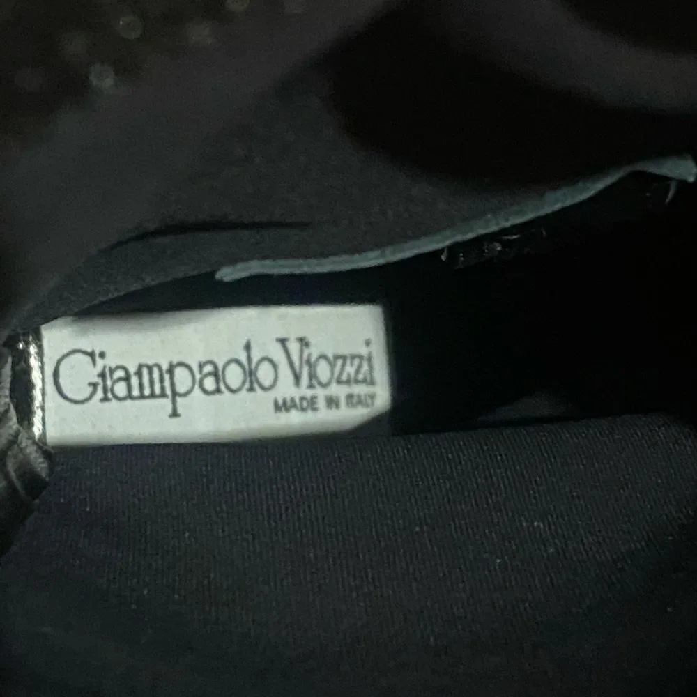 Giampaolo Viozzi ankle boot Luxe metallic black glitter sock boots NWOB size 7.5 - Picture 9 of 10